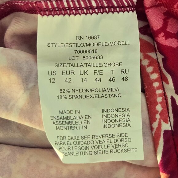 Swim Solutions Printed Paisley Patch Underwire Tankini Top NWT - Picture 8 of 8